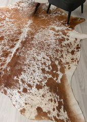 (Rare) Salt Pepper Brown & White Cowhide Rug (Size: 260 X 220 CM) CHR2448