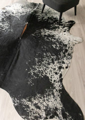 Salt Pepper Black & White Cowhide Rug (Size: 260 X 210 CM) CHR2454