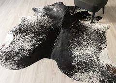Salt Pepper Black & White Cowhide Rug (Size: 220 X 210 CM) CHR2436