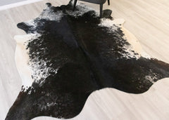 Salt Pepper Black & White Cowhide Rug (Size: 230 X 190 CM) CHR2145