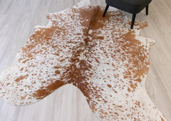 Salt Pepper Brown & White Cowhide Rug (Size: 220 X 190 CM) CHR 2099