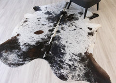 Salt Pepper Tri-Color Cowhide Rug (Size: 220 X 190 CM) CHR2101