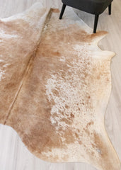 Salt Pepper Brown & White Cowhide Rug (Size: 210 X 180 CM) CHR 2103