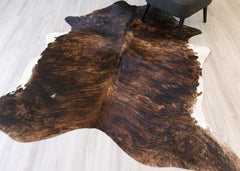 Dark Brindle Cowhide Rug (Size: 220 x 190 CM) CHR2107