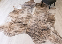 Light Brindle Cowhide Rug (Size: 270 X 220 CM) CHR2071