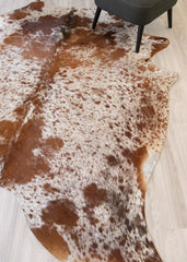 Salt Pepper Brown & White Cowhide Rug (Size: 240 X 200 CM) CHR2128