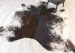 Salt Pepper Tri-Color Cowhide Rug (Size: 260 X 220 CM) CHR2136