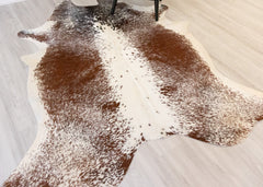 (Rare) Salt Pepper Tri-Color Cowhide Rug (Size: 250 X 200 CM) CHR2140