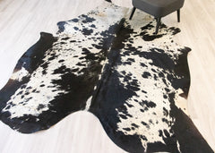 Salt Pepper Black & White Cowhide Rug (Size: 260 X 210 CM) CHR2141