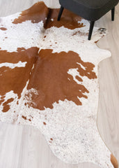 Salt Pepper Brown & White Cowhide Rug (Size: 200 X 170 CM) CHR 2093