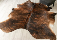 Dark Brindle Cowhide Rug (Size: 230 X 200 CM) CHR2518