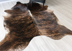 Dark Brindle Cowhide Rug (Size: 240 X 200 CM) CHR2476