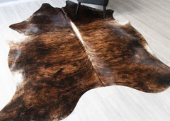Dark Brindle Cowhide Rug (Size: 240 X 210 CM) CHR2471