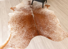 Salt Pepper Brown & White Cowhide Rug (Size: 240 X 180 CM) CHR2252