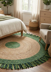 Green Handmade Jute Round Rug