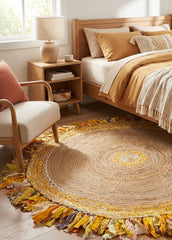 Handmade Designer Jute Round Rug