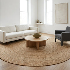 Natural Seamless Braided Jute Rug – Handmade 10mm Thick