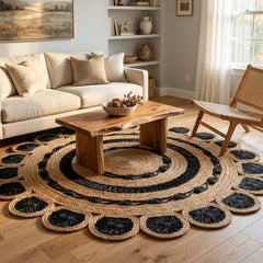 Handmade Designer Jute Round Rug