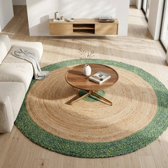 Green Handmade Jute Round Rug