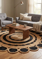 Handmade Designer Jute Round Rug