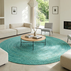 Green Handmade Jute Round Rug