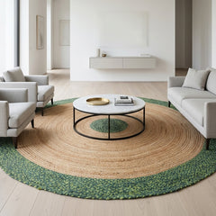 Green Handmade Jute Round Rug