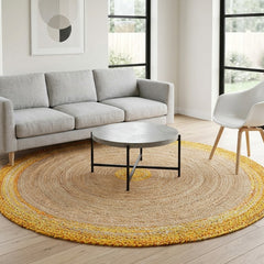 Handmade Designer Jute Round Rug
