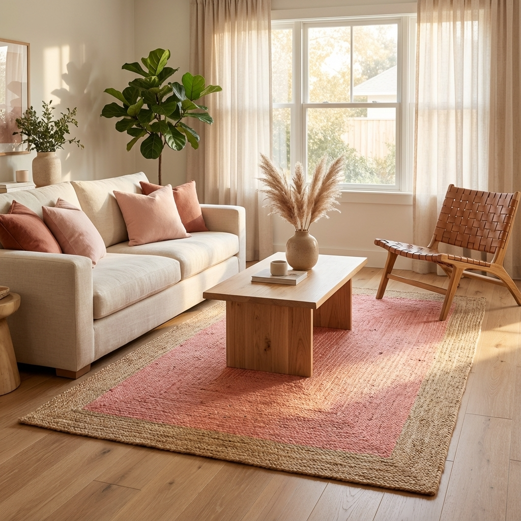 eco friendly jute rug with natural texture