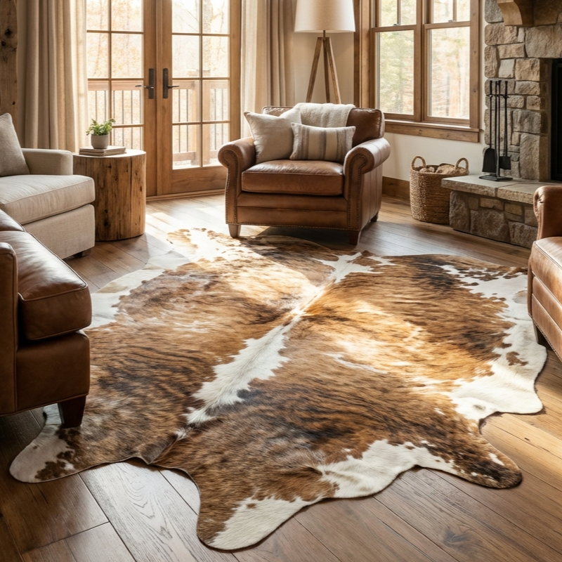 ethically sourced cowhide rug for New Zealand home