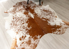 Salt Pepper Brown & White Cowhide Rug (Size: 210 X 180 CM) CHR1843