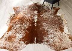 Salt Pepper Brown & White Cowhide Rug (Size: 260 X 210 CM) CHR1845