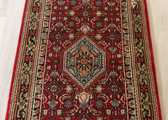 Oriental Agra Hand-Knotted Wool Mahi Hallway Runner Rug – 84 x 200 cm