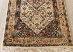 Oriental Agra Hand-Knotted Wool Hallway Indian Runner Rug - 80 x 210 CM