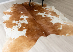 Brown And White Cowhide Rug (Size: 230 X 200 CM) CHR2323