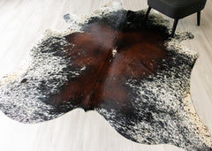 Salt Pepper Tri-Color Cowhide Rug (Size: 230 X 200 CM) CHR2322