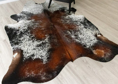(Rare) Salt Pepper Tri-Color Cowhide Rug (Size: 220 X 190 CM) CHR2310
