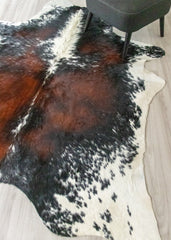 Salt Pepper Tri-Color Cowhide Rug (Size: 220 X 200 CM) CHR2321