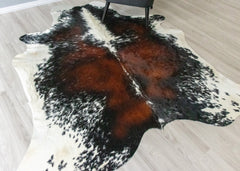 Salt Pepper Tri-Color Cowhide Rug (Size: 220 X 200 CM) CHR2321