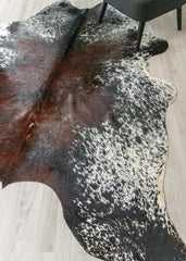 Salt Pepper Tri-Color Cowhide Rug (Size: 230 X 200 CM) CHR2313