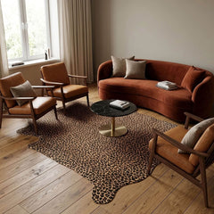 Designer Leopard Printed Cowhide Rug (Size: 220 x 180 CM)