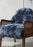 navy blue sheepskin rug