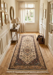 Oriental Agra Hand-Knotted Wool Hallway Indian Runner Rug - 80 x 210 CM