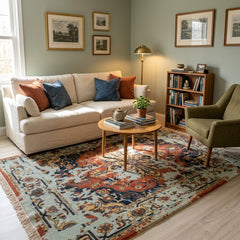 Authentic Wool Distressed Hand-Knotted Floral Rug – 160 x 230 cm