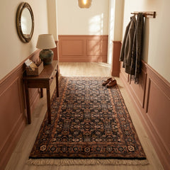 Oriental Agra Hand-Knotted Floral Wool Hallway Runner Rug – 95 x 170 cm
