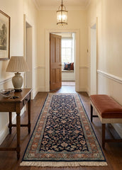 Oriental Agra Hand-Knotted Wool Hallway Runner Rug – 87 x 240 cm