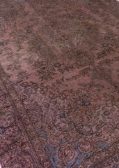 Vintage Overdyed Tabriz Hand-Knotted Wool Persian Rug (Size: 200 X 320 CM)