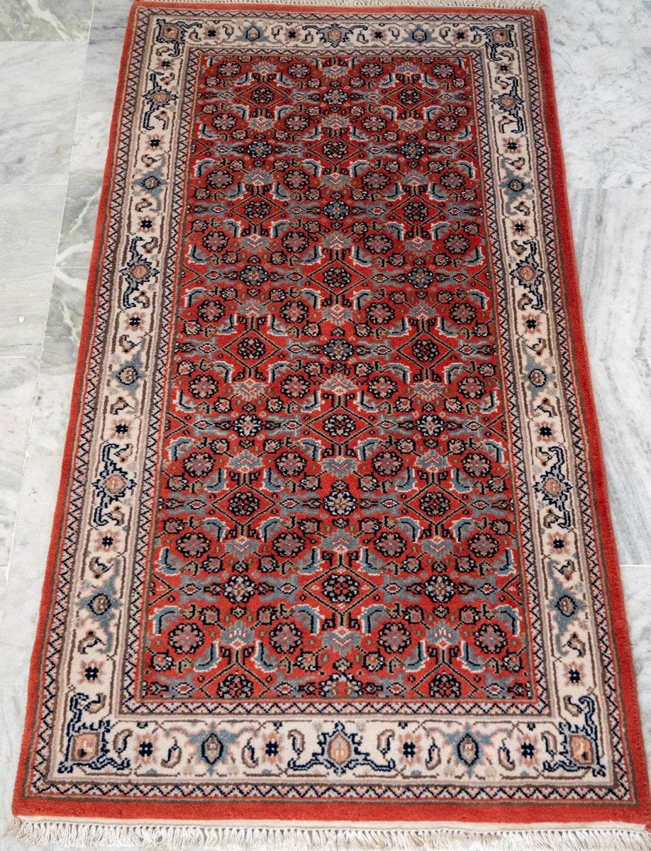 Oriental Agra Hand-Knotted Wool Small Hallway Runner Rug