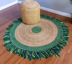 Green Handmade Jute Round Rug
