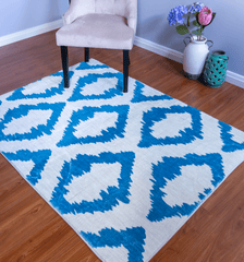 Blue And White Modern Style Area Rug