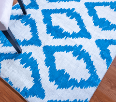 Blue And White Modern Style Area Rug